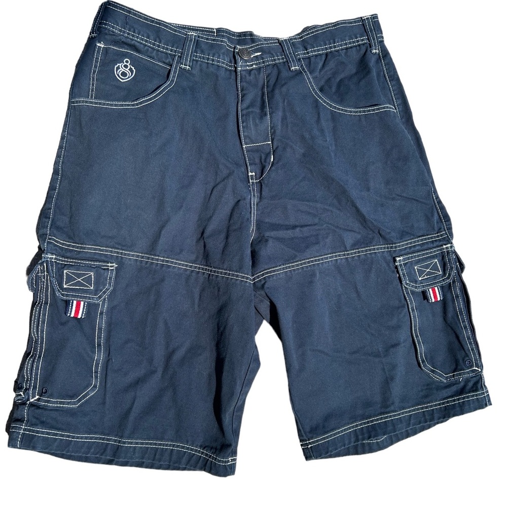Eight 732 Men’s Blue Cargo Size 38 Shorts Cotton Inseam 13.5" inseam